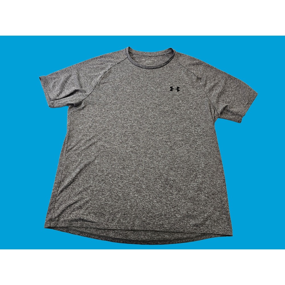 Men's XL Under Armour The Tech Tee Heather Gray Workout Athletic T-Shirt‎ EUC